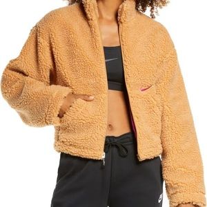 NIKE - Swoosh Faux Fur Jacket/Sherpa - Flax S